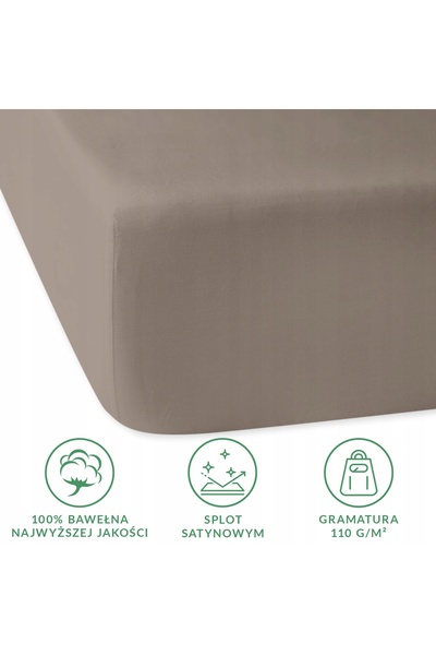NO BRAND Cearșaf de pat din bumbac 120x200, moale, natural, satinat - CULOARE...