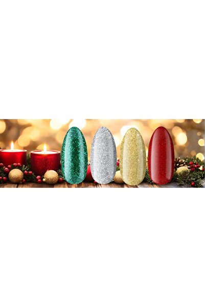 NO BRAND BOSKA NAILS Set de Crăciun 4x ojă semipermanentă BASE TOP dulceață G...