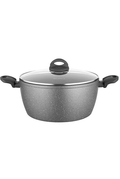 NO BRAND Oală Piatră Vulcanică 28cm 7L Florina granit solid gaz și inducție MARE