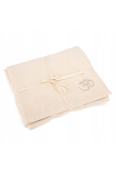 NO BRAND Pătură de yoga Bodhi Nidra din bumbac 150 x 200 cm - Ecru 100% Bumbac