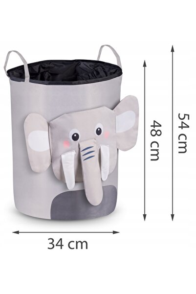 NO BRAND Coș de jucării Nukido - elefant gri