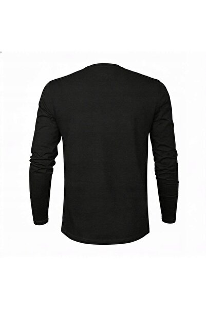 NO BRAND Tricou negru din bumbac pentru bărbați, cu mânecă lungă, marca Capta...