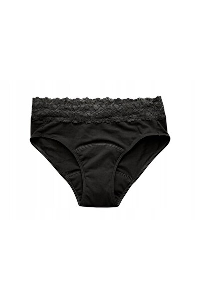 NO BRAND Chiloți menstruali Hydas negri, cu dantelă, mărimea 42/44