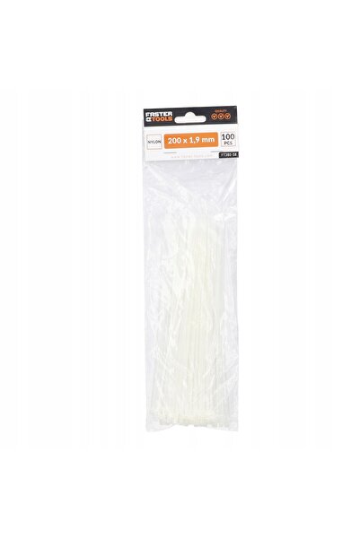NO BRAND FASTER TOOLS colier de cablu din nailon alb 200x1,9mm 100 bucăți 25 op