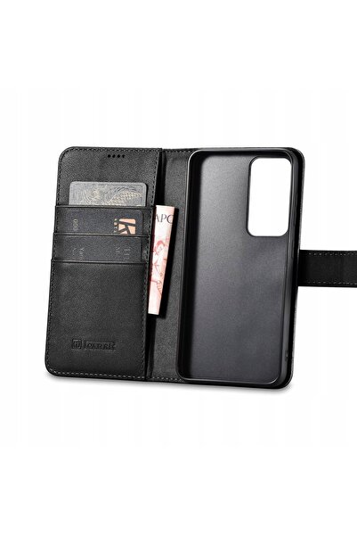 ICARER Husă tip portofel din piele pentru Samsung Galaxy S23+ negru