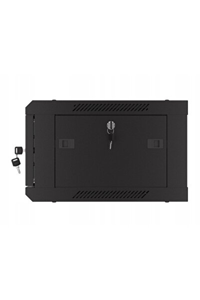 Lanberg Dulap de perete negru, 19 inch, 4U, 600x450, cu ușă perforată, demont...