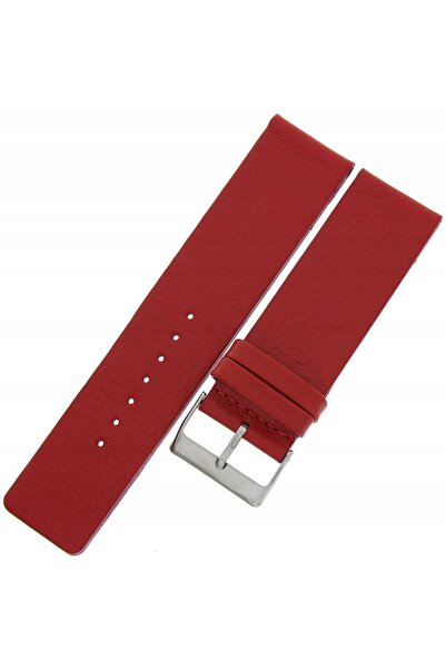 NO BRAND LAVVU Plain LSCUR24 - 24 mm - ROȘU - Curea de ceas din piele