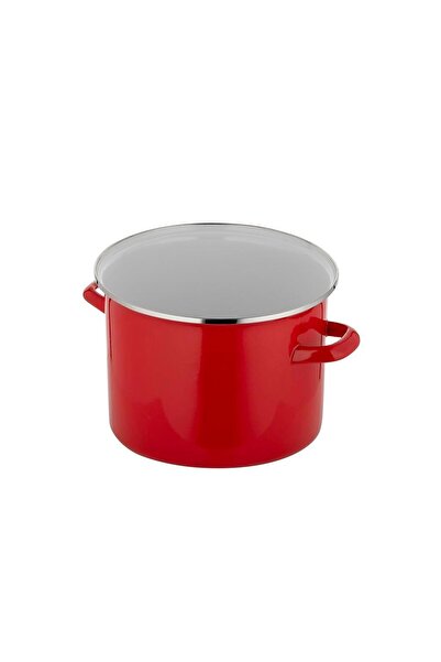 NO BRAND OALĂ EMAILATĂ NETEDĂ, EMAIL ROȘU, PLESZEW, 16 CM, 2,1L