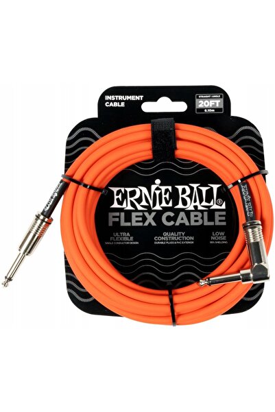NO BRAND ERNIE BALL EB 6467 cablu de instrument jack drept și cotit 6m portoc...