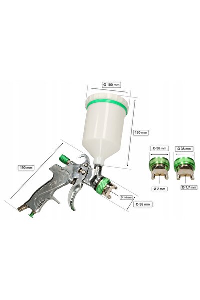 NO BRAND Pistol de vopsit cu pulverizare 1/4'' pentru vopsire HVLP 0,6L
