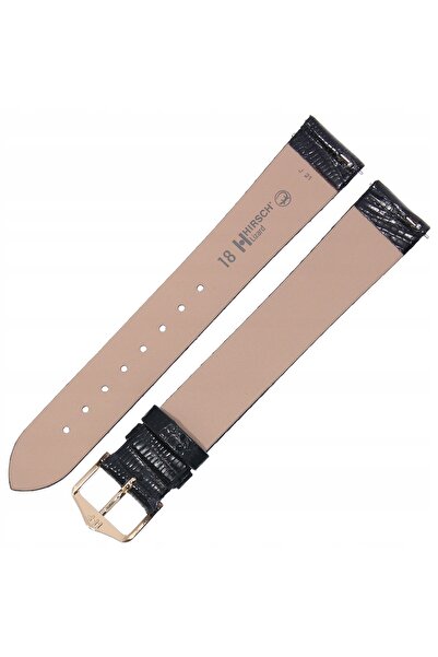NO BRAND HIRSCH Lizard XL - 18mm - Negru - Curea de ceas din piele