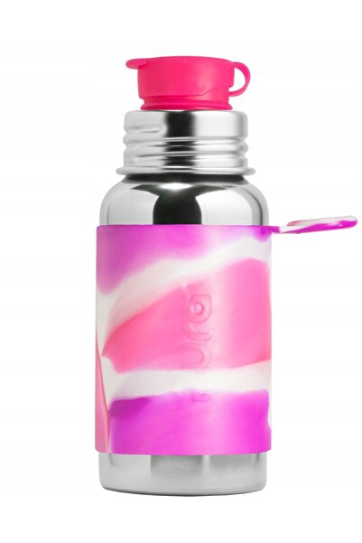 NO BRAND Bidon Pura din oțel inoxidabil cu duză sport 550 ml, Roz Swirl