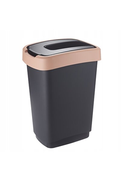 NO BRAND Coș de gunoi ALTOM cu capac batant 25 L negru/maro