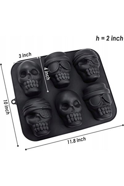 NO BRAND FORMĂ DE SILICON DE HALLOWEEN ÎN FORMĂ DE CRANIU PENTRU 6 MUFFINURI ...