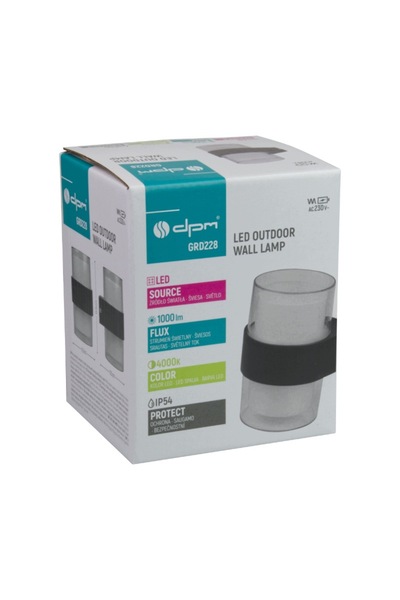 NO BRAND Aplică LED de exterior, 10 W, 1000 lm, 4000 K, IP54, negru
