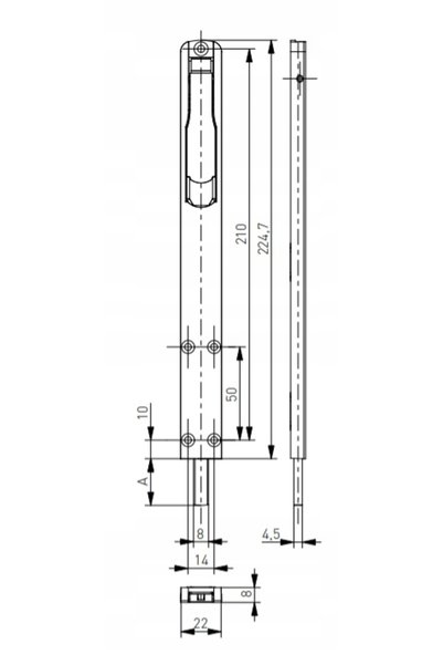 NO BRAND Șină de ușă albă lungă pentru montaj ușă/fereastră 22x225x8 mm