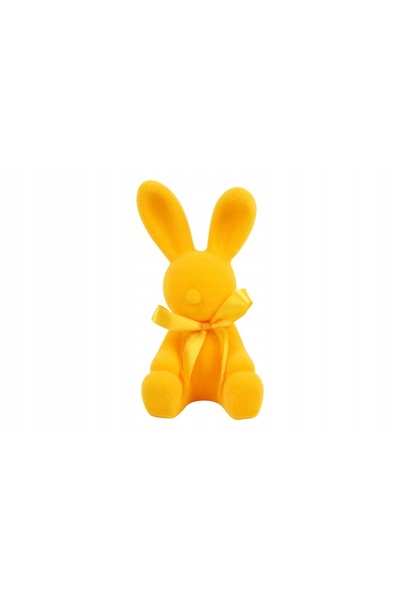 NO BRAND Figurină decorativă Iepure Galben Așezat Flocat L 30 cm