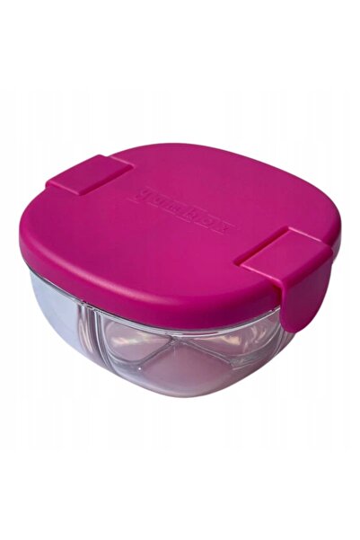 NO BRAND Bol cu 3 compartimente pentru gustări Yumbox Snack Bowl – roz zmeură