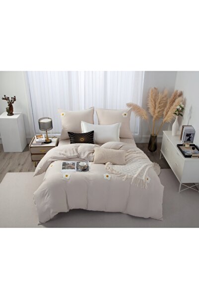 NO BRAND Lenjerie de pat decorativă din microfibră cu flori 140x200 + 1 set f...