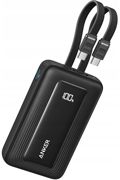 Anker Baterie externă Zolo 20.000 mAh 45W cu cablu USB-C încorporat, negru