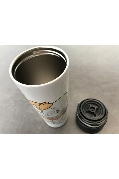 NO BRAND Cana termică Elefant Dumbo, sticlă termo 400ml, Disney, pentru școal...