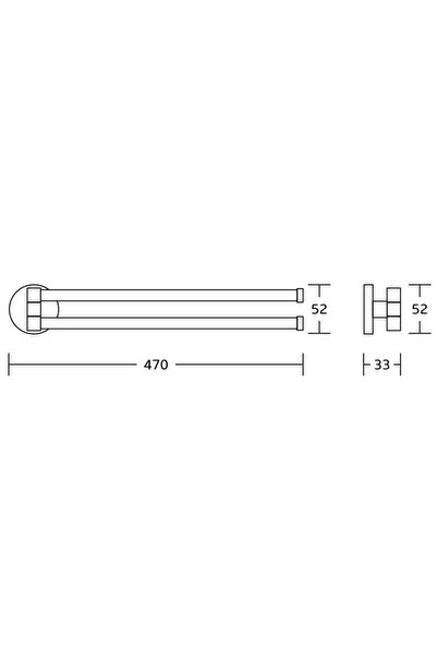 NO BRAND Aqualine SAMBA suport dublu rotativ pentru prosoape 450mm crom SB121