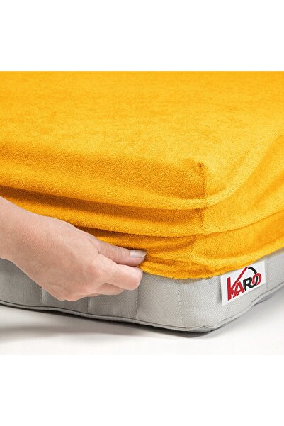 NO BRAND Cearșaf de pat din frotir cu elastic 140x200 sunny gros 200g/m2 KARO