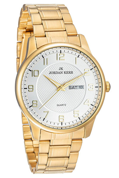 JORDAN KERR Ceas clasic bărbătesc, auriu, cu dată, L1078 IPG ST 41 mm