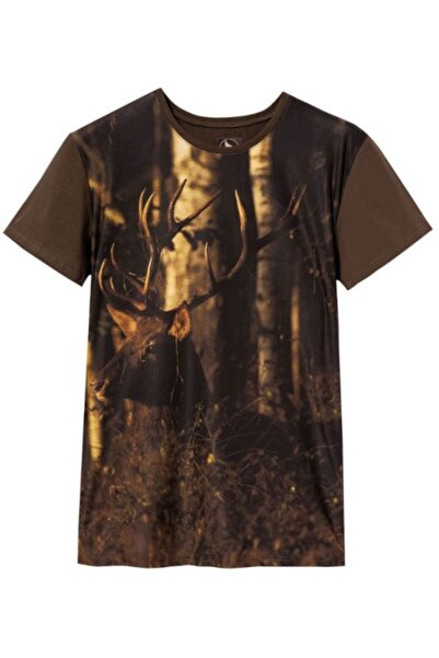 NO BRAND Tricou Wadera Deer - Sepia-S