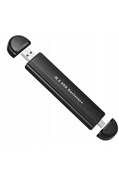 NO BRAND Carcasă 2-în-1 pentru SSD NVMe PCIe M.2 cu porturi USB și USB-C 3.2