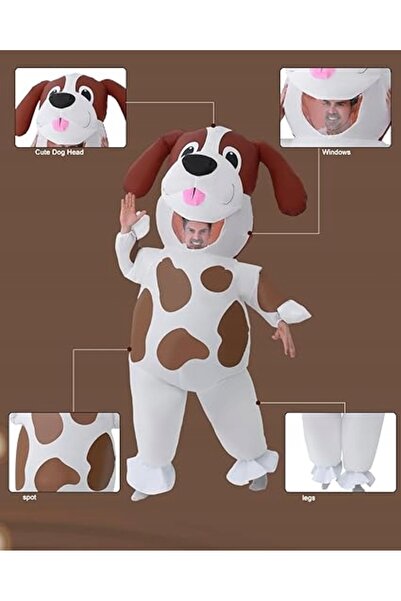 NO BRAND NADMUCHIwany Costum complet de câine dalmatian pentru petrecere