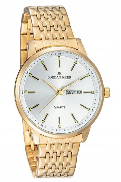 JORDAN KERR Ceas bărbătesc clasic, auriu, cu dată, L1068 IPG ST 42 mm