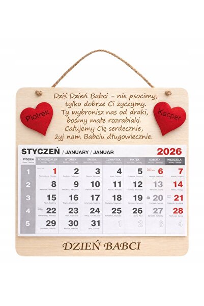 NO BRAND Calendar Ziua Bunicii pentru gravarea numelor bunicii ORICE nume INI...