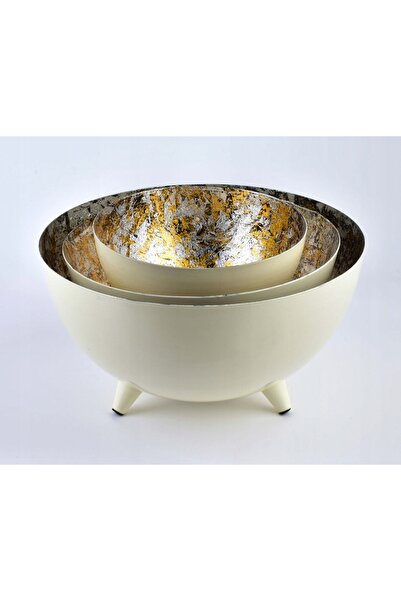 NO BRAND Vas decorativ din metal, bej, MONDEX, 26 cm, K2