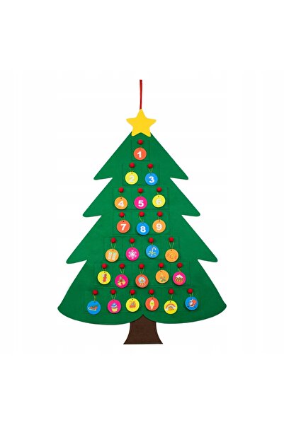NO BRAND Calendar de Advent pentru copii, brad de Crăciun din pâslă + decoraț...