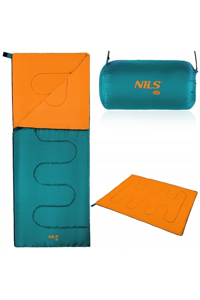 NO BRAND Sac de dormit NILS CAMP de vară, cort verde-portocaliu 2 în 1, 190 x...