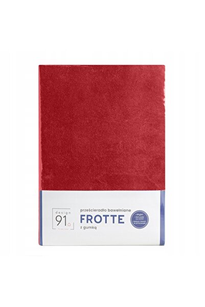 NO BRAND Cearșaf de pat Fortte cu elastic 220 x 200cm, H.20cm - Roșu