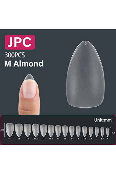 choice2 300PCS M ALMOND 240/300Pcs Frosted Short Almond Oval Fake Nail Tips F...