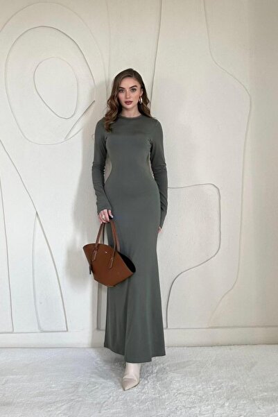 Generic Brand Rochie midi basic kaki