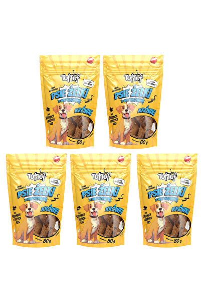 Tuf Tuf TufTuf Dog Gummies recompense pentru câini cu carne de porc 5x80g, st...
