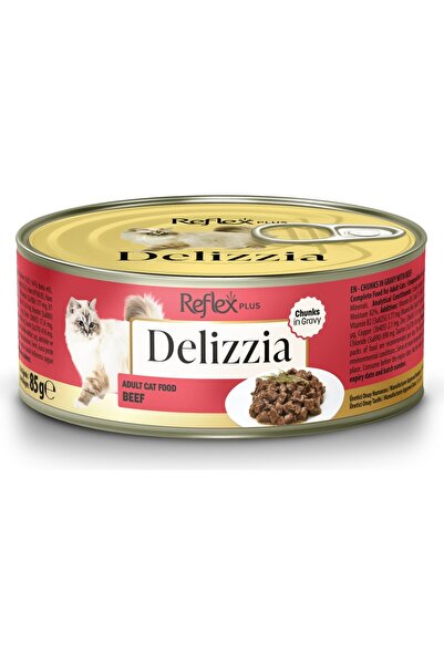Plus Delizzia Gravy Sos İçinde Dana Etli Yetişkin Kedi Konserve Maması 85 gr