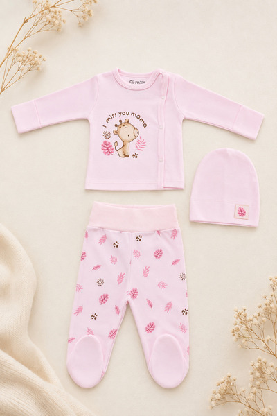 Beniizle Giraffe Printed 3-Piece Baby Hospital Discharge Set