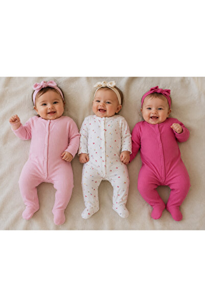 Tiffany Baby Butterfly Theme 3-Piece Baby Girl Overalls Set with Booties 48040