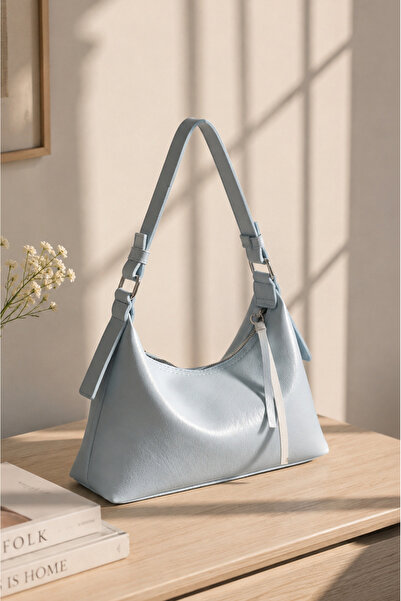 Rimense Women's Blue Lined Hand and Shoulder Bag