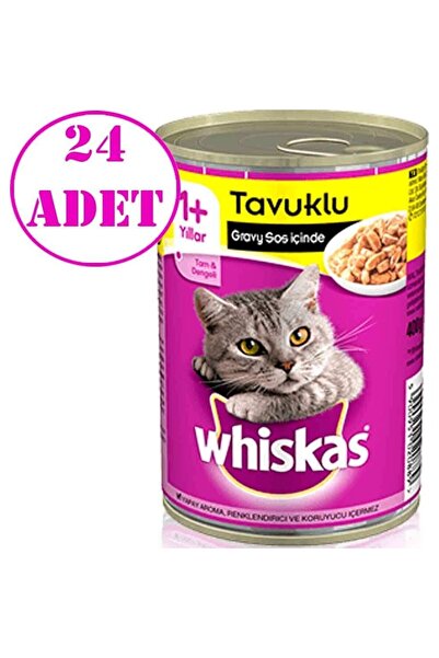 Whiskas Tavuklu Konserve Kedi Maması 400 gr 24 Ad
