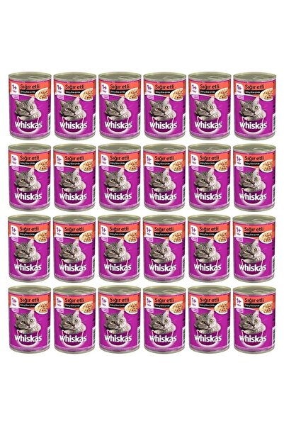 Whiskas Biftekli (Sığır) Süper Premium Kedi Maması 400 gr 24'lü Lezzetli Kons...