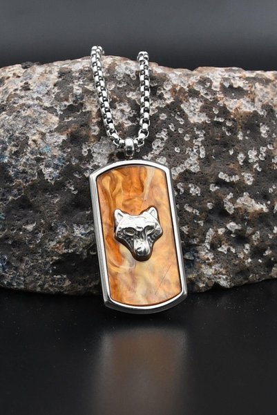 Prestige Wolf Figured Necklace Stainless Steel Chain 902898