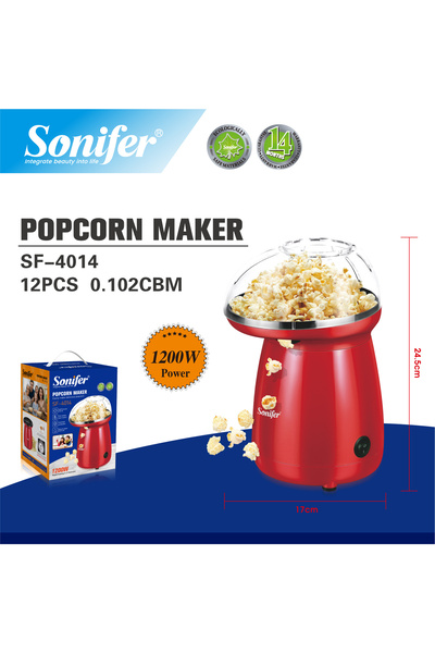 Sonifer ماكينة صنع الفشار بالهواء الساخن 1200 واط - ضمان لمدة سنتين SF-4014