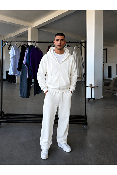 BARLİZ Erkek Fermuarlı Bol Paça Baggy Oversize İkili Eşofman Takımı