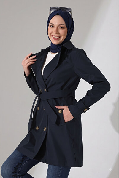 B.HE.Z Women's Degaje Collar Half-Length Hijab Lined Belted Water Repellent F...